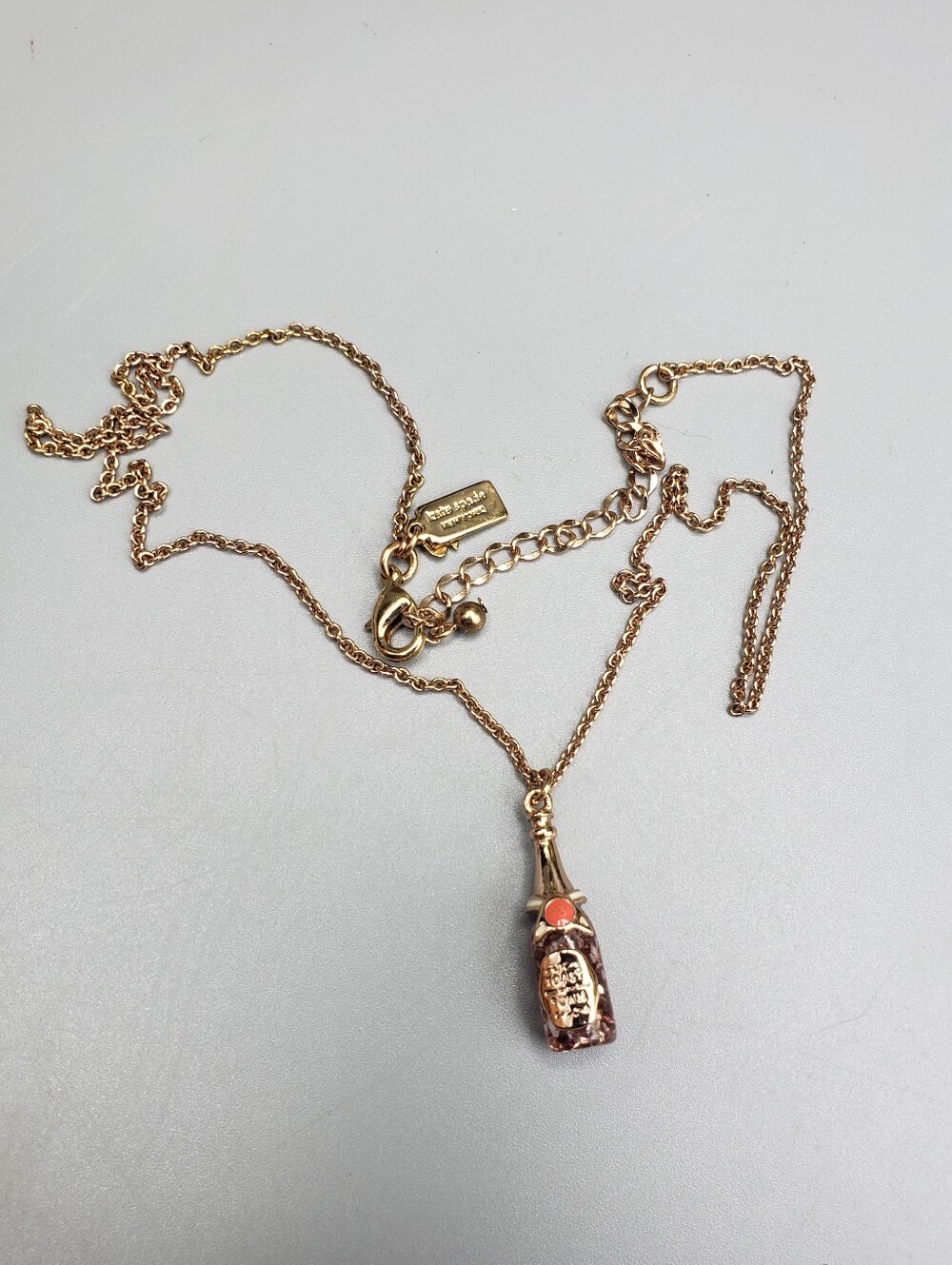 Kate Spade Champagne Bottle Toast of the Town Pendant - Pink Confetti #93